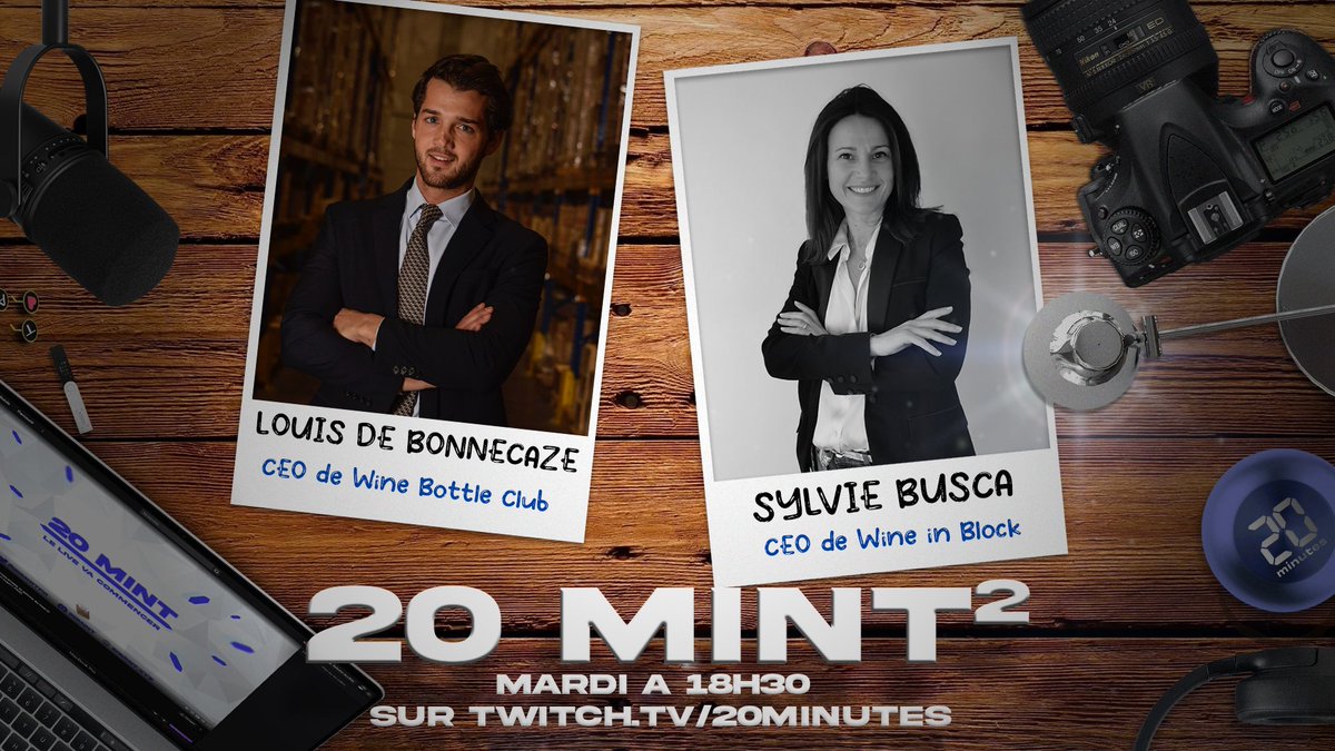 Nous vous informons d'un petit changement d'intervenant pour l'émission (20Mint)² de ce soir.
Non non, rassurez-vous, le live est bien maintenu 😁

Nous aurons le plaisir de recevoir Louis de Bonnecaze, CEO de Wine Bottle Club qui remplace Maxime Garraud 🙌