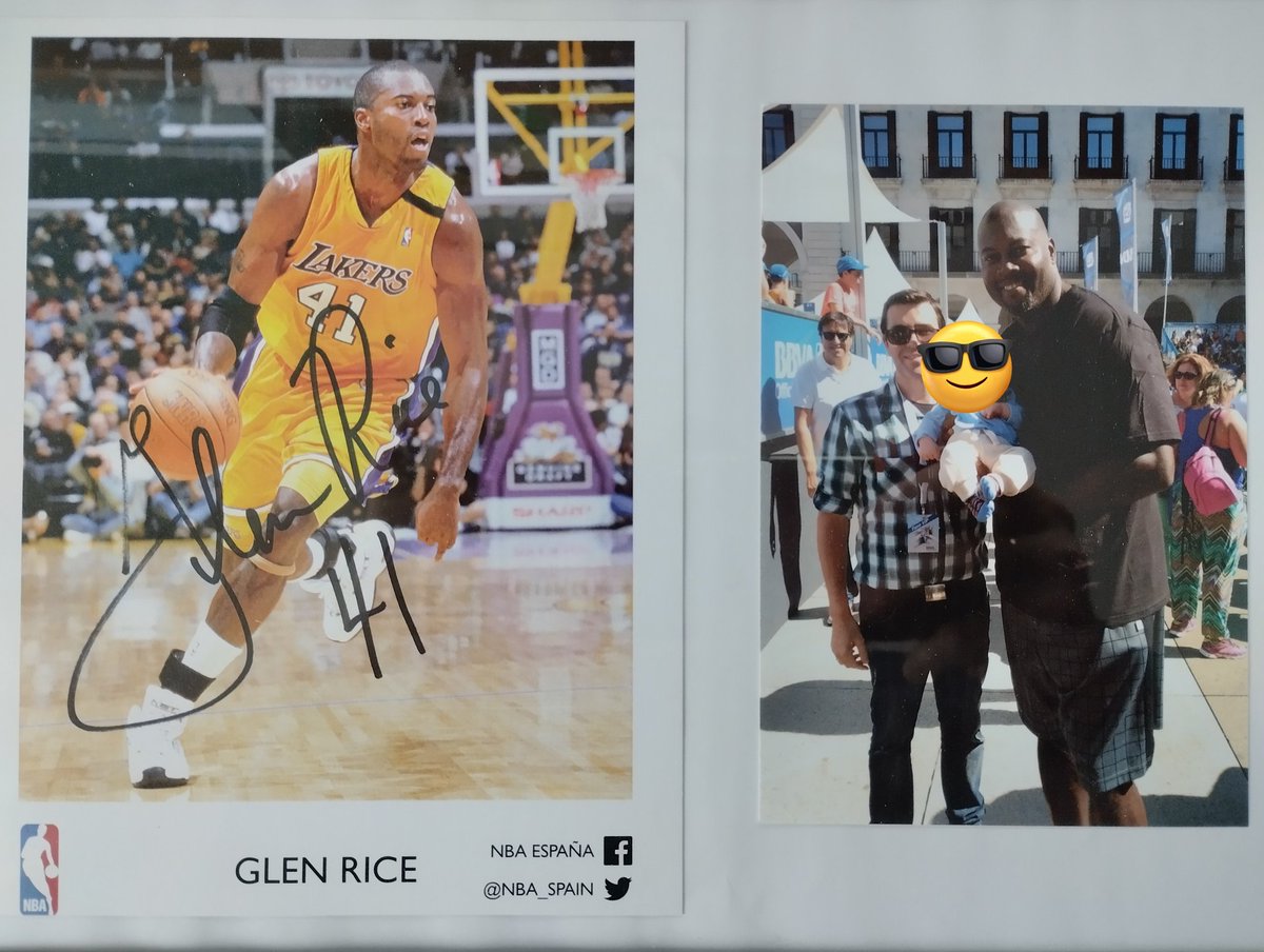 guardiandelping's tweet photo. La #casualidad ha querido que el número que le han puesto a Manu en su camiseta sea el mismo que el de Glen Rice, 41, que le "apadrinó" cual pelota de Baloncesto 🏀 cuando estuvo en Santander allá por 2015. #Lakers https://t.co/WYJi2Qp884