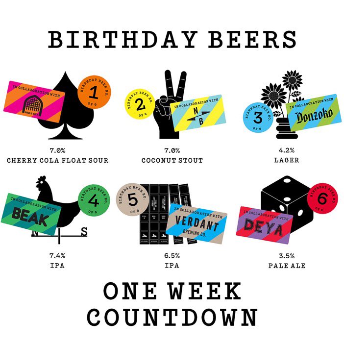 🎂🎉To celebrate <a href="/WiperAndTrue/">Wiper and True | Beautiful Beer</a>’s 10th birthday on Monday 13th March we will have their collabs with  @vaultcitybrew, <a href="/NorthBrewCo/">North Brewing Co</a>, <a href="/DonzokoBeer/">Donzoko</a>, <a href="/TheBeakBrewery/">Beak</a>, @VerdantBrew and <a href="/deyabrewery/">DEYA</a> pouring from 2pm 🎉🎂
