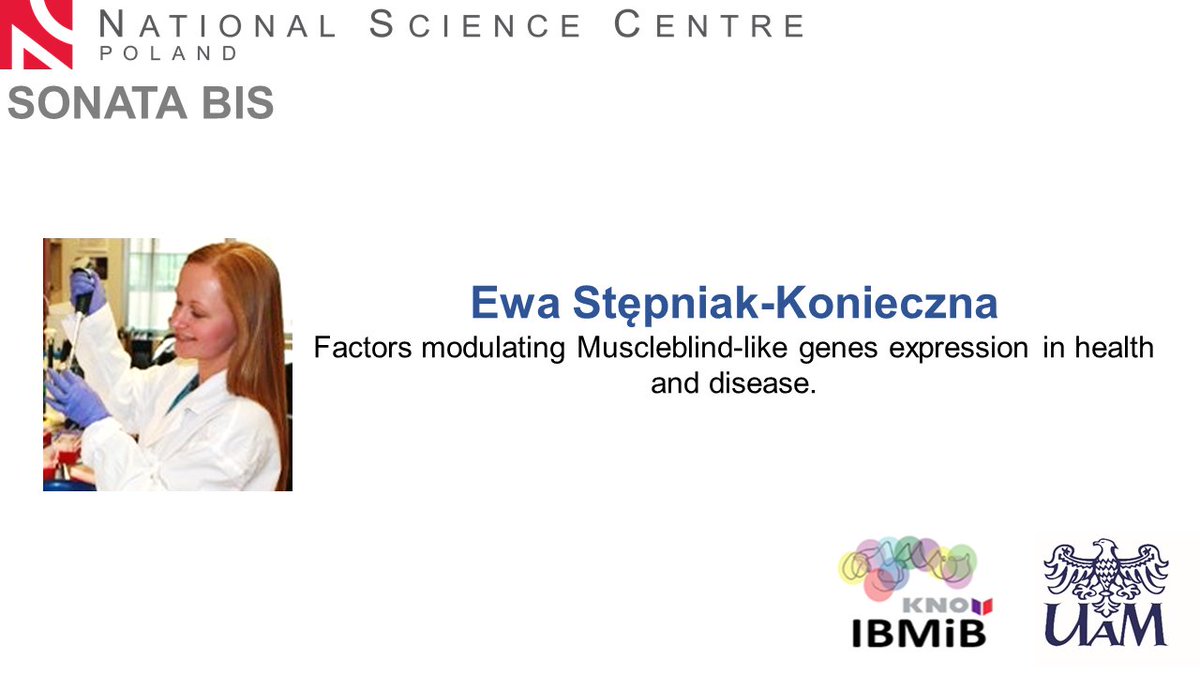IBMiB UAM Poznań PL (@uam_ibmib_pl) on Twitter photo Ewa Stępniak-Konieczna <a href="/stepniak_ewa/">Ewa Stępniak-Konieczna</a> <a href="/UAM_IBMiB_PL/">IBMiB UAM Poznań PL</a> receivedotrzymała grant SONATA BIS do pracy nad projektem o czynnkach modulujących ekspresję genów muscleblind-likew zdrowiu i chorobie - duże gratulacje !!! Ewa Stępniak-Konieczna <a href="/stepniak_ewa/">Ewa Stępniak-Konieczna</a> <a href="/UAM_IBMiB_PL/">IBMiB UAM Poznań PL</a> receivedotrzymała grant SONATA BIS do pracy nad projektem o czynnkach modulujących ekspresję genów muscleblind-likew zdrowiu i chorobie - duże gratulacje !!!