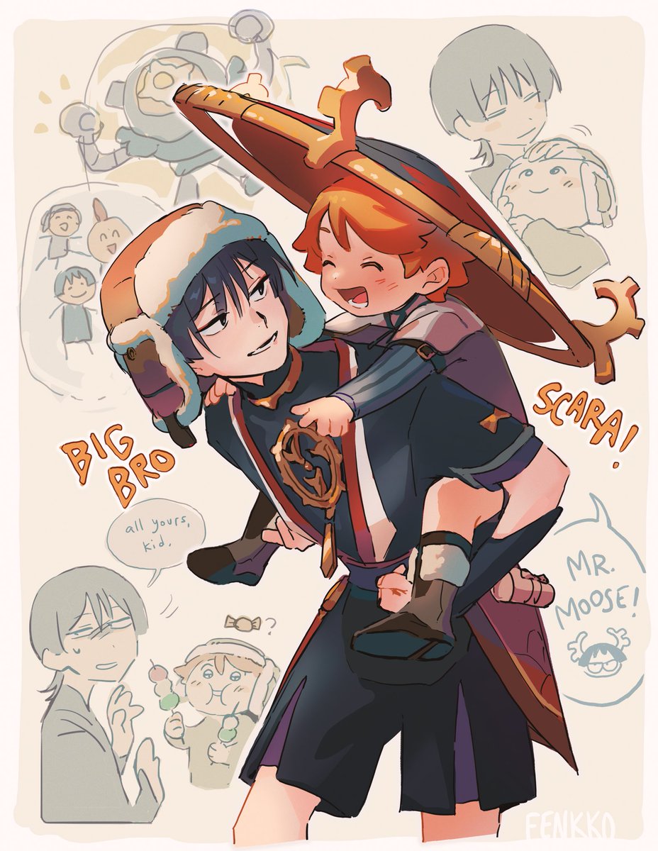 fenkko's tweet image. big bro scara and teucer 👒🔄