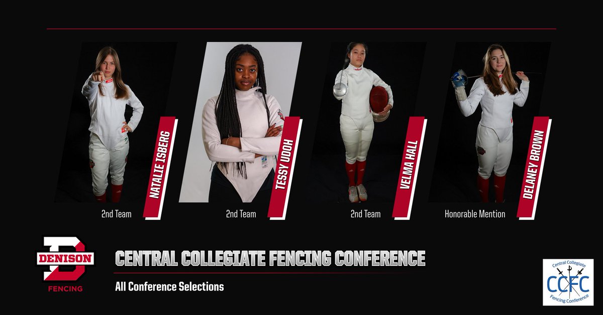 Congratulations to our CCFC All Conference Selectees! #gobigred #denisonproud #denisonfencing #denisonsports