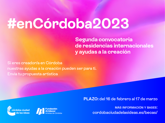 La Fundación Artdecor convoca por segundo año las residencias artísticas y ayudas a la creación <a href="/cciudadideas/">CÓRDOBA CIUDAD DE LAS IDEAS</a>.

Literatura, cine, teatro, música, artesanía gastronomía, arte digital, moda...

📍CÓRDOBA (España)

#enCórdoba2023

CONSULTA LAS BASES⬇️
cordobaciudadelasideas.es/becas/
