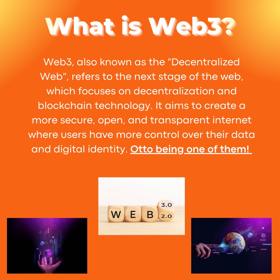 OttOsocials's tweet photo. Have you heard of web3? Being the next big thing in social networking, we are proud to be at the forefront of this exciting movement. 🚀

Look through to learn more about Web3 and why you should interact with us: https://t.co/1H6S6aWJBJ #Web3 #Metaverse #nft #crypto #nfts #social https://t.co/fgNaelFcpa