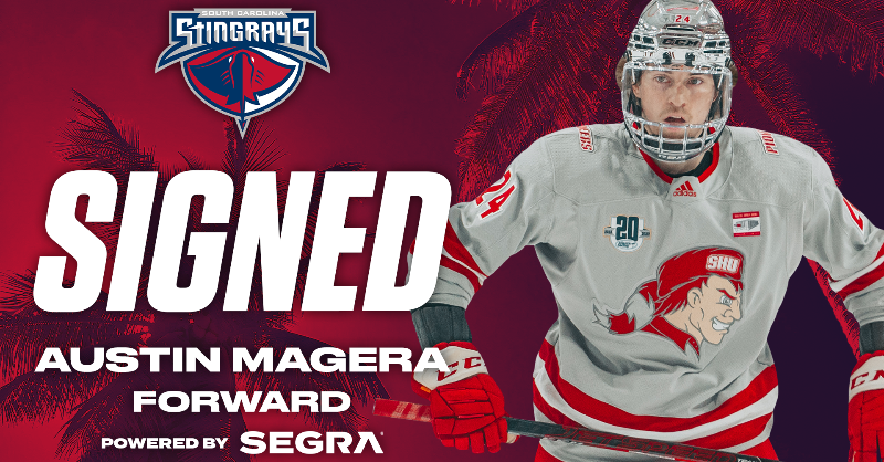 SCStingrays's tweet photo. The Stingrays have signed forward Austin Magera out of Sacred Heart University.

The native of Suwanee, GA recorded 116 points on 47 goals and 69 assists in 154 games over his collegiate career.

Powered by @GoSegra