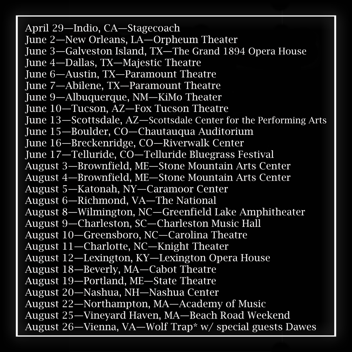 From MCC HQ: We’re excited to announce Mary Chapin’s Summer 2023 US Tour. Tickets are on-sale Friday but fan pre-sale starts Wednesday March 8 at 10am local time, make sure you’re signed up for the MCC email list for details: bit.ly/2mmXUPG