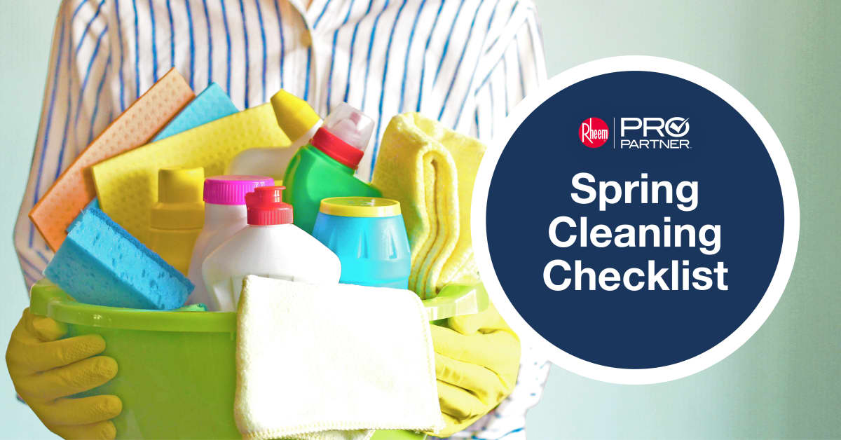 Spring is almost here, and you know what that means—#springcleaning! 

Take a look at our handy spring cleaning checklist and see how you can easily and efficiently get it done: bit.ly/RheemSpringCle…