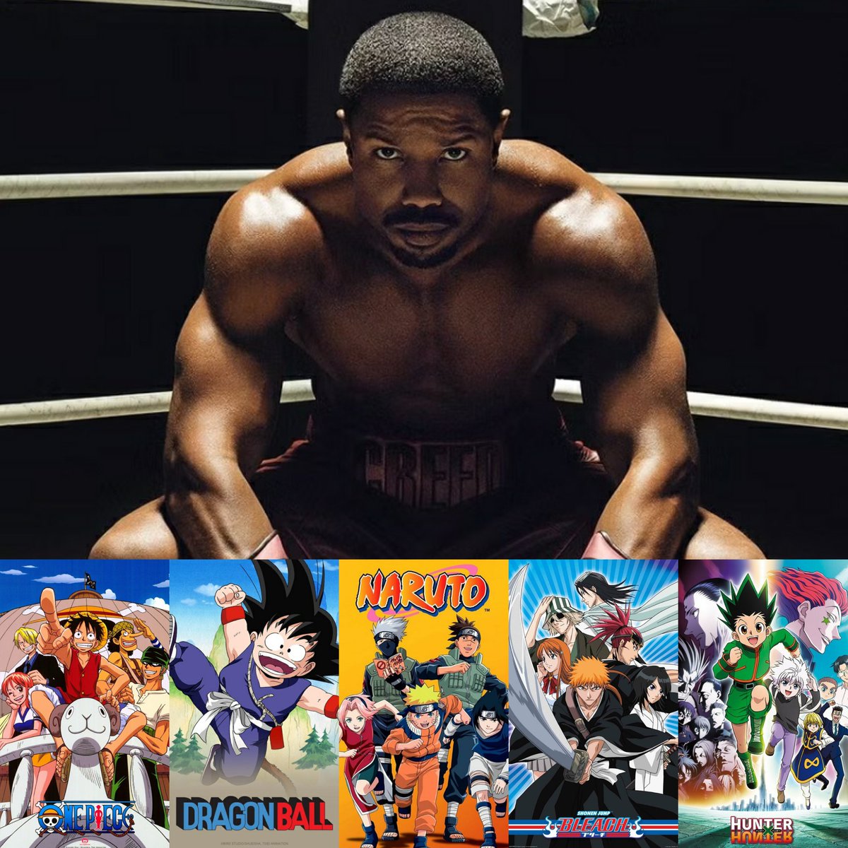 Inku_fr's tweet photo. La liste que Michael B Jordan (Creed) recommande pour un nouveau qui se lance dans les animes :

- One Piece
- Dragon Ball
- Naruto
- Bleach
- Hunter X Hunter

Et vous, quels animes conseilleriez-vous ? https://t.co/tl1AVpugnv