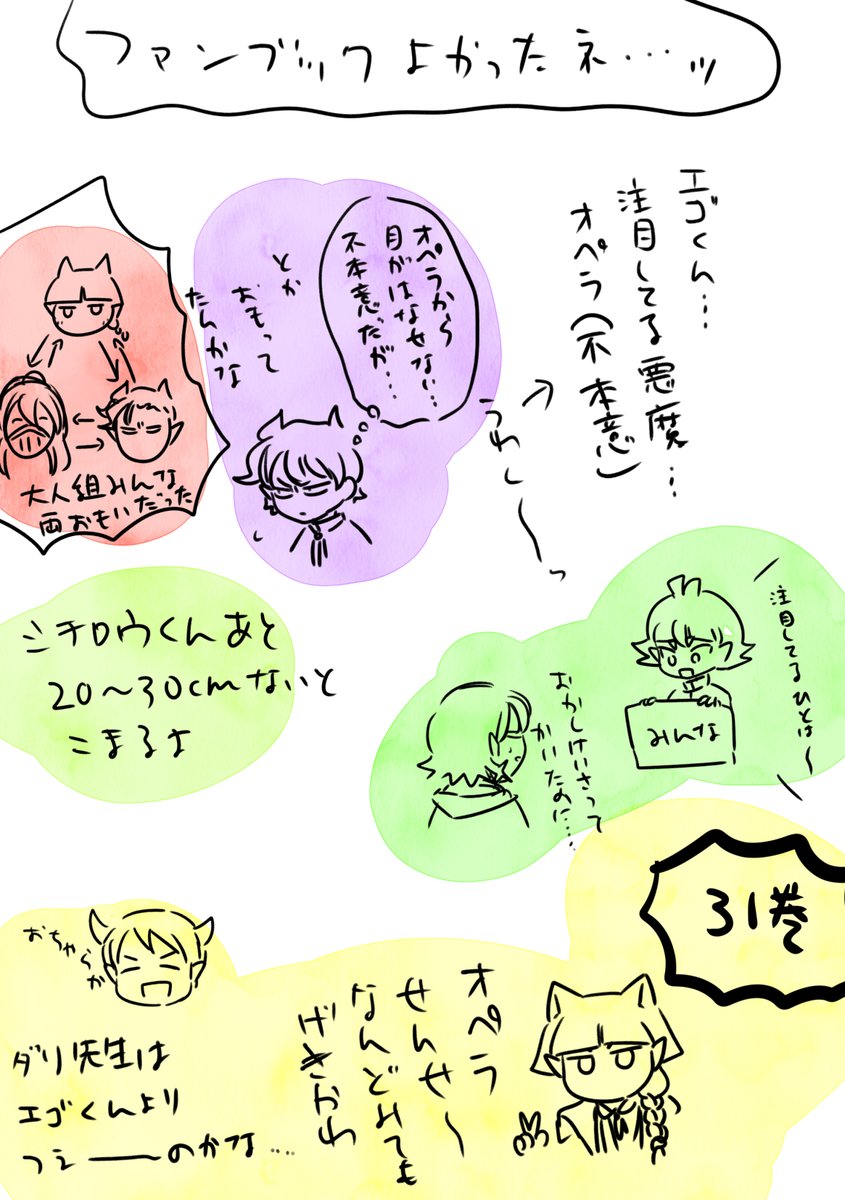 今日のらくがき
ファンブックとちょっと31巻の話
イルアズとカルオペが若干含まれている 