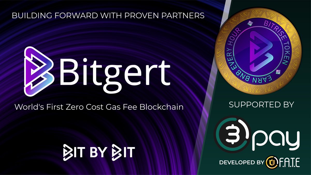 crypto3pay's tweet photo. We are excited to announce our collaboration with @bitgertbrise Bitgert Chain - the "World's First Zero Cost Gas Fee Blockchain." Bitgert Chain will be incorporated into 3pay and will be highlighted throughout our network. #brise #3pay #BuildForward #crypto #blockchain https://t.co/Jfoq1MCUUL