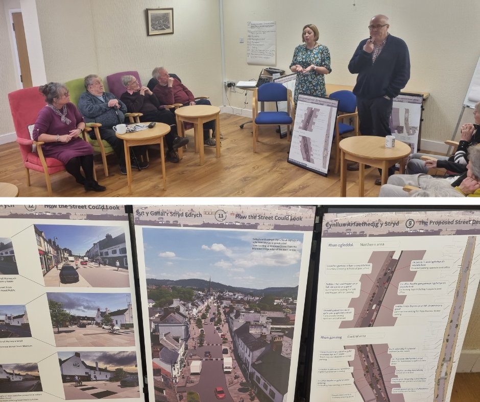 We were delighted that @chrisjonesplace and @clairesul29 @MonmouthshireCC visited our Social Circles group today so they could see the proposals for Monnow Street. Many of our group were unable to get to the public consultations so this was truly appreciated. Thank you 🙂