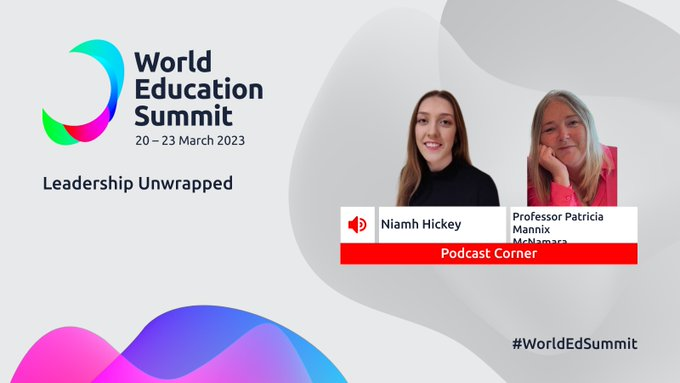 Congratulations to <a href="/niamhickey/">Dr. Niamh Hickey</a> and @patriciamannixm who will be presenting the <a href="/LeaderUnwrapped/">Leadership Unwrapped</a> podcast at the <a href="/WorldEdSummit/">WES Legacy</a> next month - a podcast loved by those interested in lived leadership around the world!

Tickets available at worldedsummit.com

#WorldEdSummit