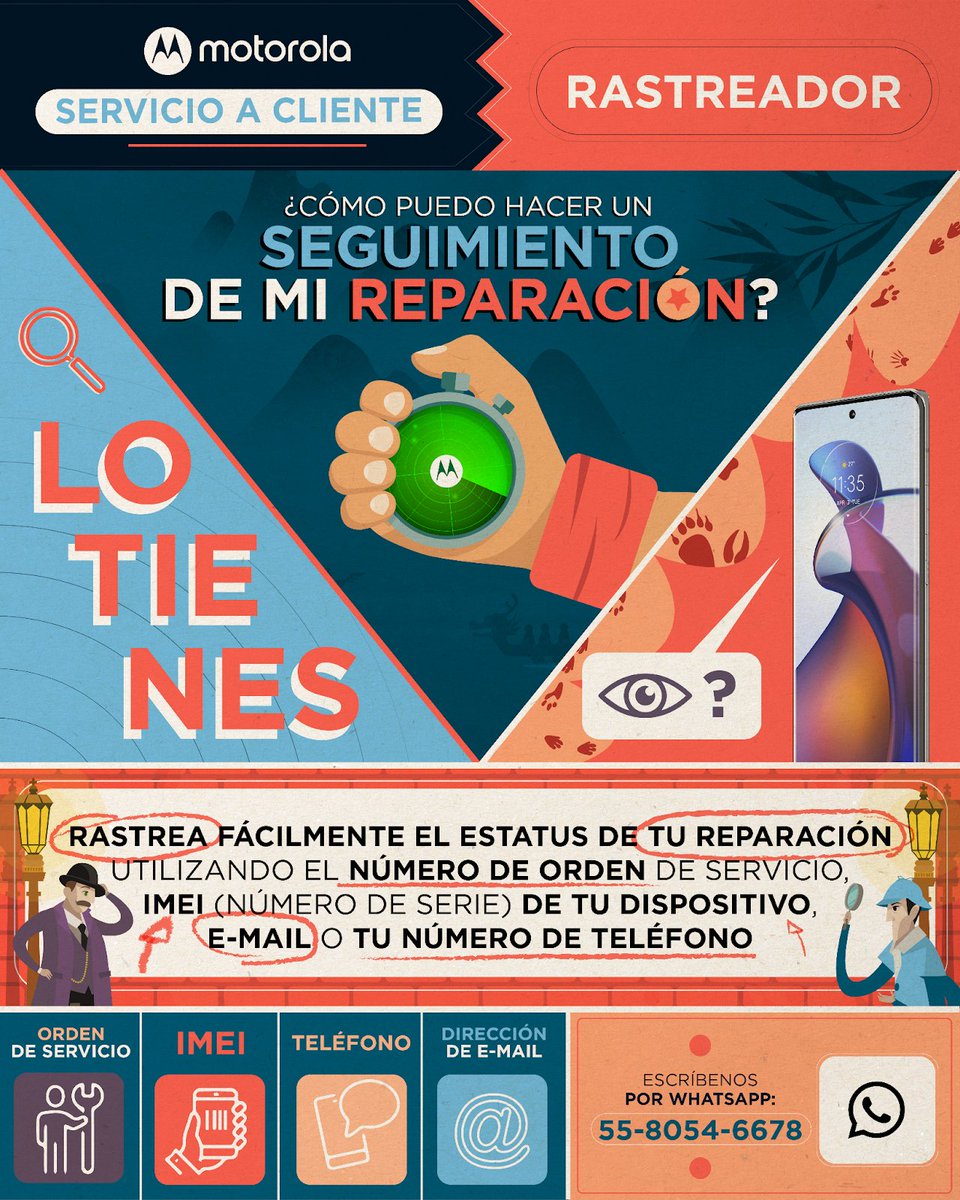 ¿Quisieras saber el estado de tu reparación? Solo abre este siguiente enlace y podrás obtener mayor información: bit.ly/3VuwSRw