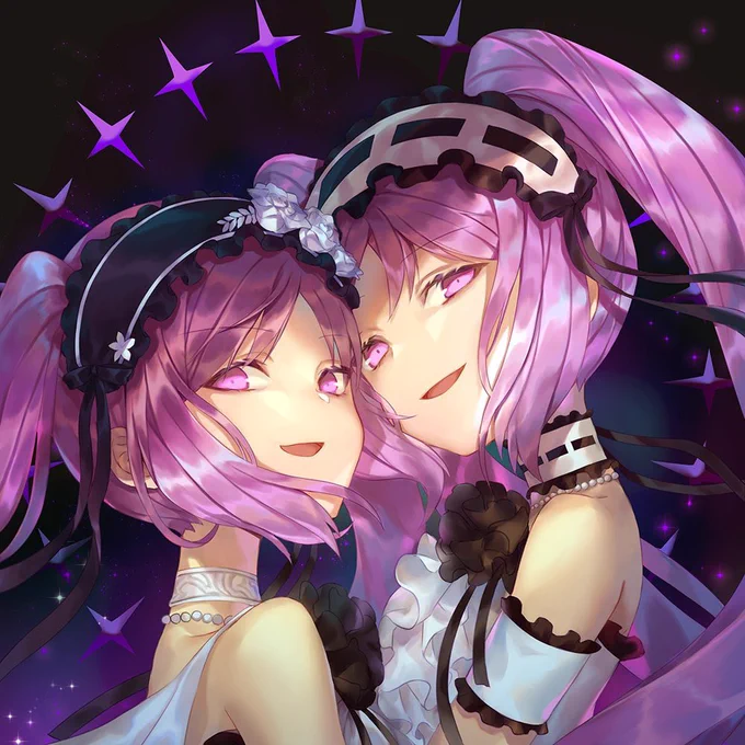 昔描いたステンノ様とエウリュアレー再掲しとこ٩( ᐛ )و 