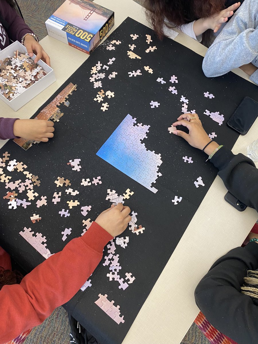 rchlmc's tweet image. Lately in the media center: Jenga before school, new laser cutter is set up (first cut was a Spirograph), puzzles at lunch, and Ms. Johnson’s Marketing students working on movie posters @SGHSStorm #GCSLibrariesEngage
