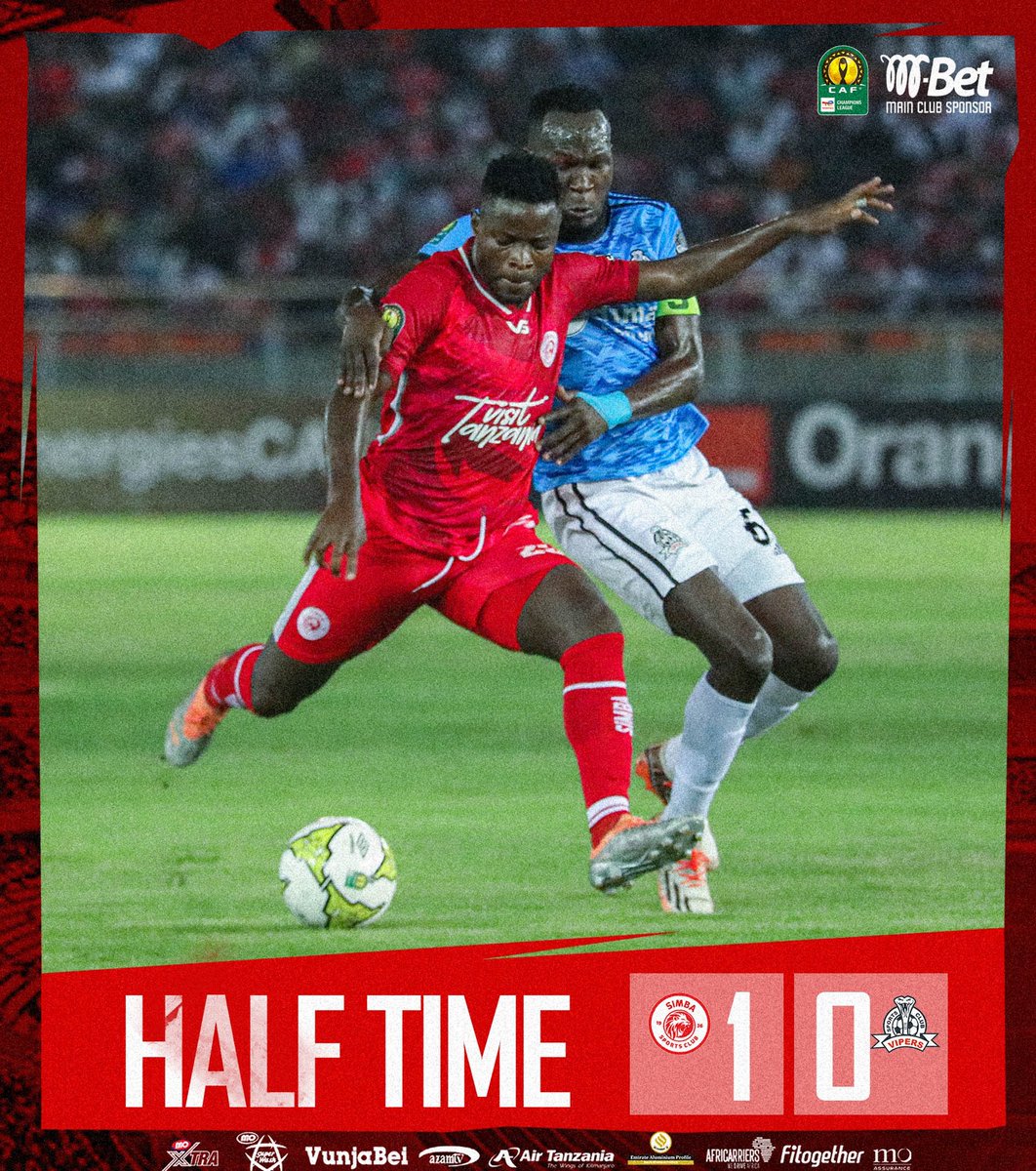 SimbaSCTanzania's tweet photo. Tunakwenda mapumziko tukiwa MBELE.

#TotalEnergiesCAFCL
#WenyeNchi
#NguvuMoja https://t.co/rLSVEhnXld