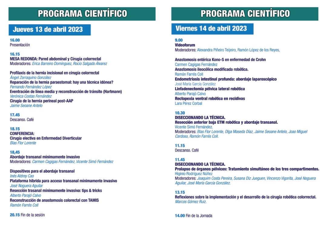 Grupo Gallego Coloproctología (@ggcoloprocto) on Twitter photo Abierto plazo de inscripción para las "XII Jornadas de Cirugía Coloproctológica 13 y 14 de abril 2023" organizadas desde <a href="/CGD_Pontevedra/">Cirugía Pontevedra</a>
con el aval de <a href="/SOCIGAL/">SOCIGA</a>
<a href="/AECP_FAECP/">AECP</a> y <a href="/GGColoprocto/">Grupo Gallego Coloproctología</a>
⬇️⬇️💻 INSCRIPCIÓN 💻⬇️⬇️
fundacionbiomedica.org/event/xii-jorn… Abierto plazo de inscripción para las "XII Jornadas de Cirugía Coloproctológica 13 y 14 de abril 2023" organizadas desde <a href="/CGD_Pontevedra/">Cirugía Pontevedra</a>
con el aval de <a href="/SOCIGAL/">SOCIGA</a>
<a href="/AECP_FAECP/">AECP</a> y <a href="/GGColoprocto/">Grupo Gallego Coloproctología</a>
⬇️⬇️💻 INSCRIPCIÓN 💻⬇️⬇️
fundacionbiomedica.org/event/xii-jorn…