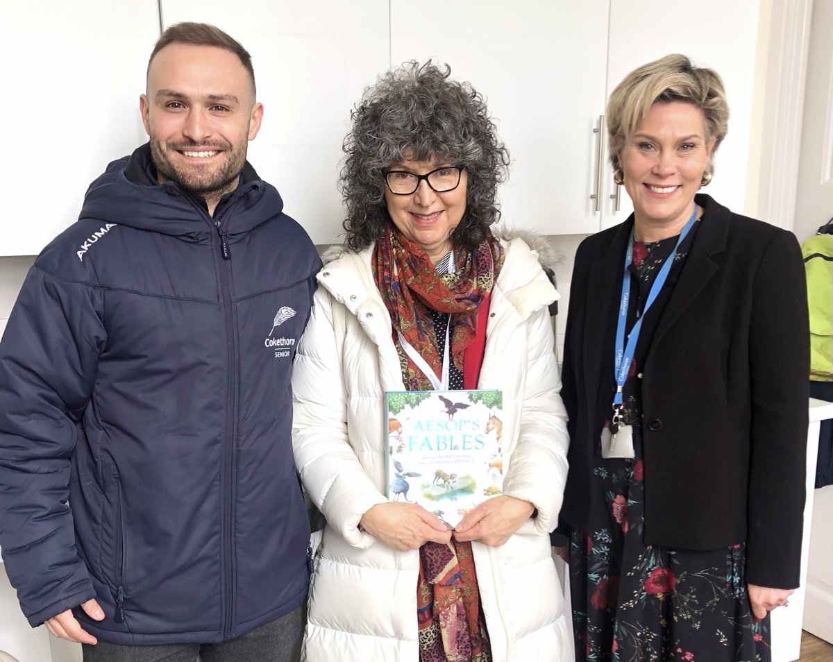 CarolineLawrenc's tweet photo. What a joy to return to @CokethorpeSch today! Delightful children, enthusiastic staff and the wonderful Rachel Luckett (head of English) to oversee it all & be my taxi driver, too! π₯° #RomanMysteries #ThievesOfOstia #ClassBook #AesopsFables #AuthorVisit https://t.co/CCeFV0zfP9