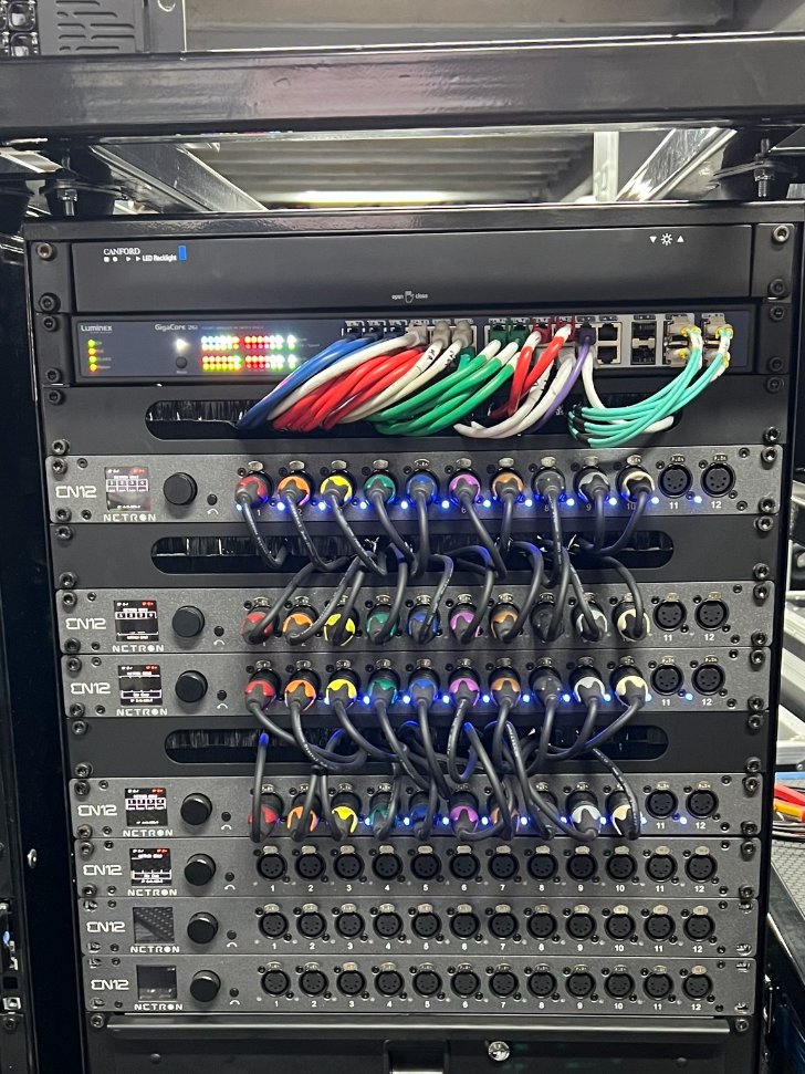 ControlObsidian's tweet image. Amazing set up from Graham HIll showing his DMX Productions new Touring Control &amp;amp; Power Racks looking fantastic with the trusted IP configurable Obsidian Control Systems Netron EN12 nodes on board. 

#obsidiancontrolsystems #netrontuesdays