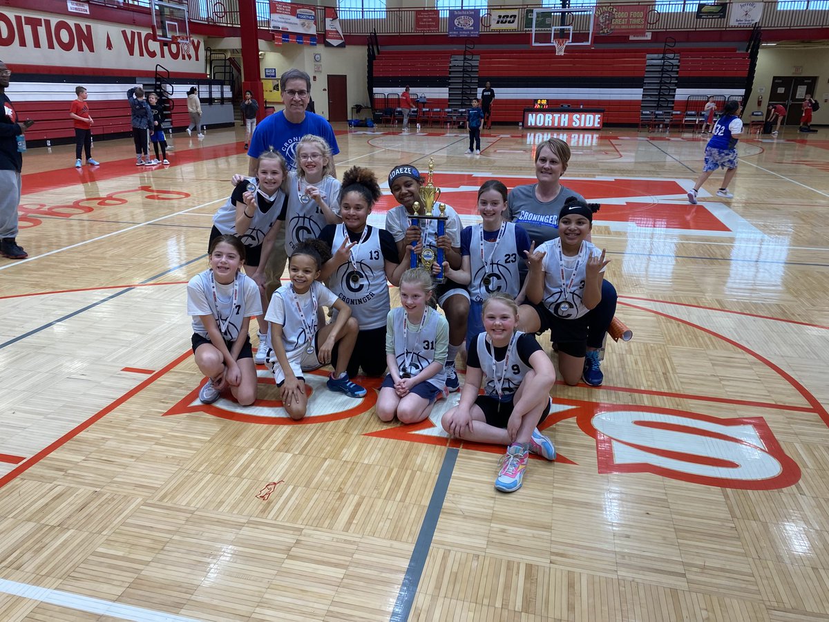 FWCommSchools's tweet photo. #Congratulations to the elementary girls basketball teams that competed 3/6. #Croninger Elementary School came in first place as well as winning the Sportsmanship Award. #Harris Elementary came in runner-up in the girls tournament & won the Biggest Spirit Award. π π 2/2 https://t.co/Tx5c2gC166