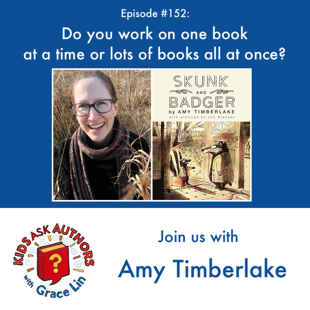 Check out this week’s #kidsaskauthors episode! Amy Timberlake joins Grace in answering an interesting kid question! Listen to their answers, a kid book review, and more fun facts on kidsaskauthors.com! Thanks for tuning in this week! 
#kidlitpodcast #kidlit #authorquestions