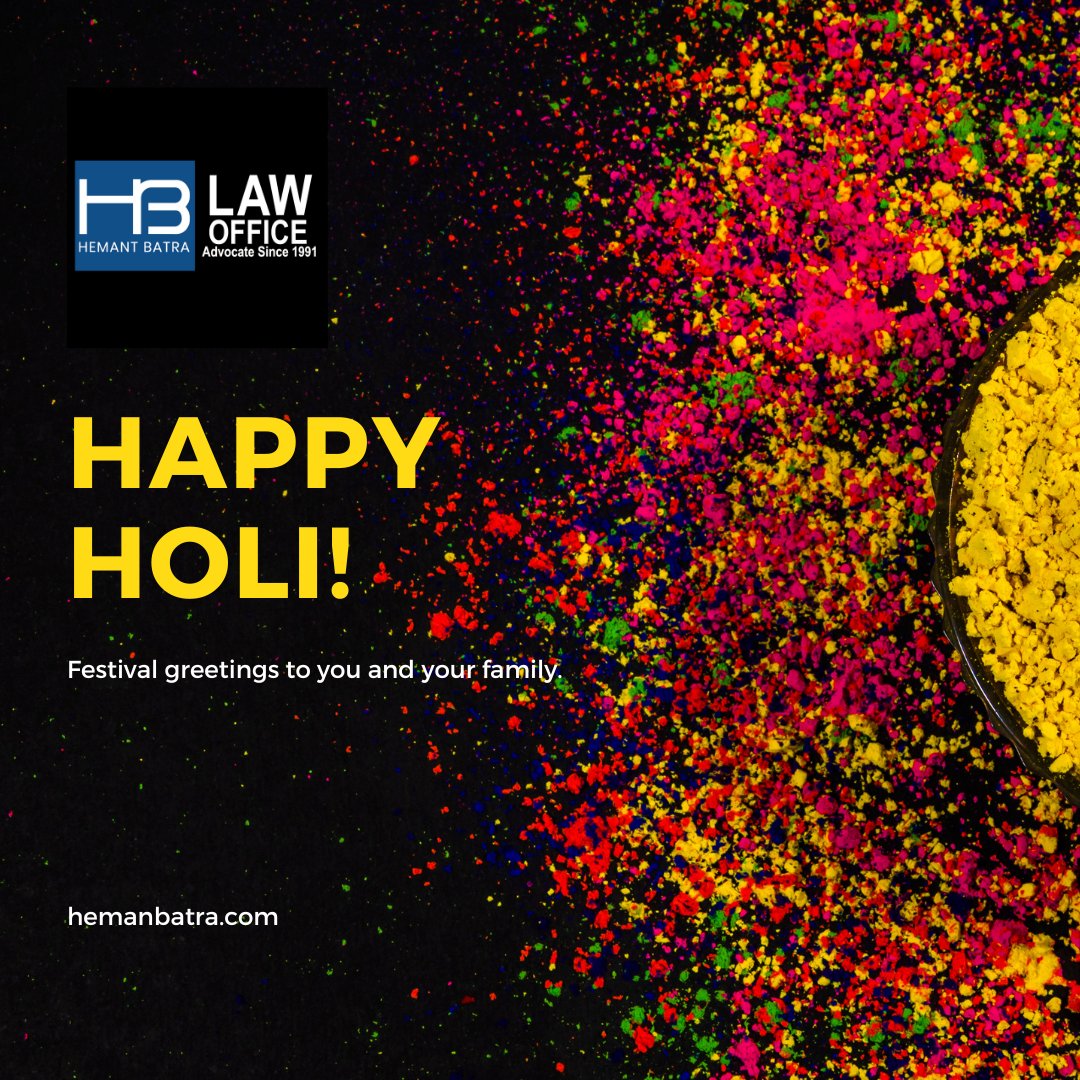 HBLawOffice's tweet photo. Happy Holi!! https://t.co/0Pui44NKyf