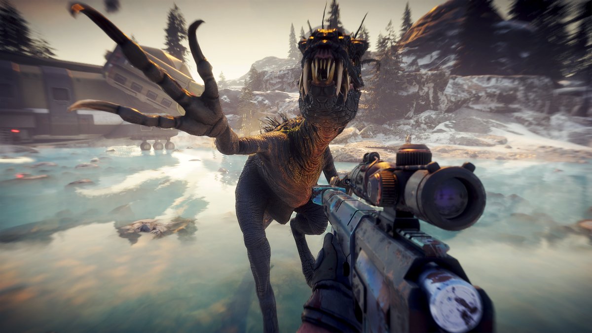 2nd_Extinction's tweet image. Our comms went down for a while because the Dinos damaged a radio relay. We sent a maintenance team, but they went dark shortly after touchdown. This was the last image their helmet cam transmitted. 
Can you help us locate them?