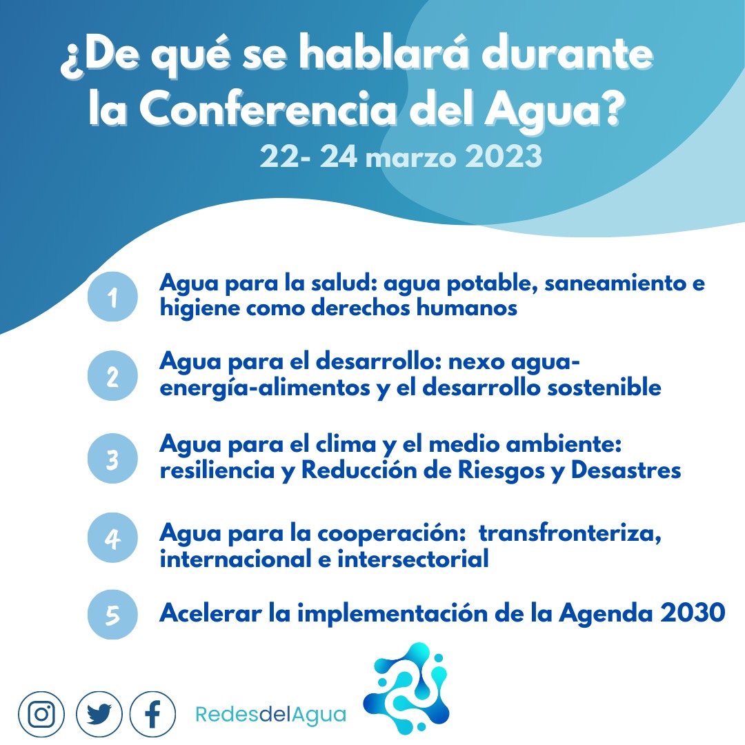 redesdelagua's tweet photo. Redes del agua asistirá para visibilizar las necesidades o alternativas en torno al agua y saneamiento en América Latina. 🙌🏼🌎
#ConferenciadelAgua2023 #ONU #RedesdelAguaenAcción #UNWater #SDG6  #WaterAction #ConferenciadelAguadelaONU2023 https://t.co/g9Z890BvPj