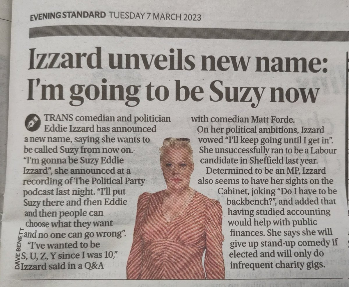 She has chosen a great name, even if I do say so myself. <a href="/eddieizzard/">Eddie Izzard</a> #suzyeddieizzard #callmesuzy