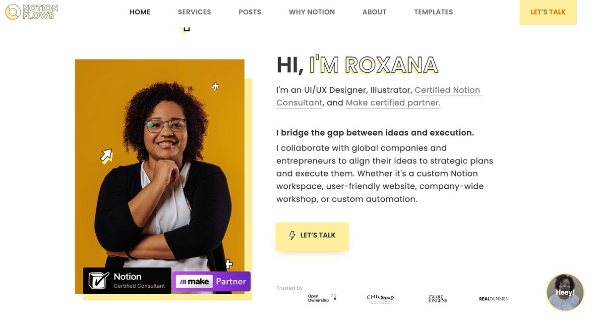 How to make a great freelance portfolio

- start with Value Prop (why you're great⭐️)
- use clean UI, simpler = better
- add social proof  (reviews, logos, case studies)
- mention achievements
- add clear CTA
- tell # of build projects

And a cool example: notionflows.com