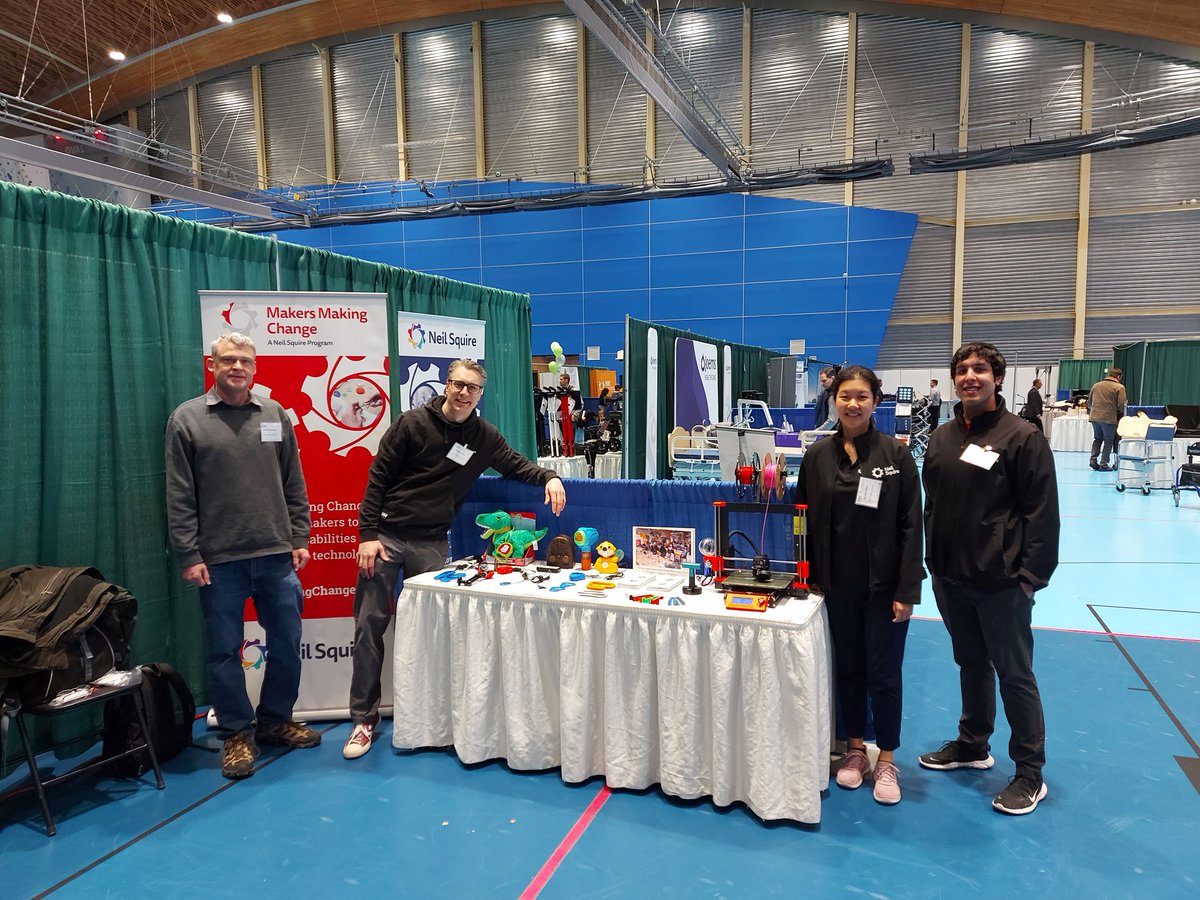 NeilSquireSoc's tweet photo. We're at the Rehab Equipment Expo at the @RichmondOval today.
#NeilSquire #Solutions #AssistiveTechnology @MakerMakeChange #DistanceComputerComfort #DigitalJumpstart #WorkingTogether #DigitalLiteracy #Innovation #Collaboration #Employment #Disability https://t.co/Vy4fYmADXi