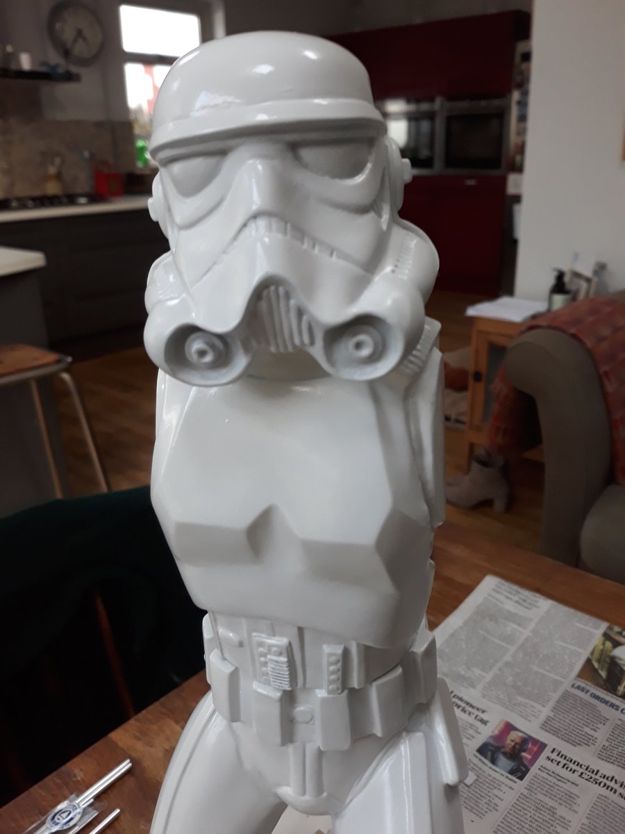 ametcalfe42's tweet image. Finally happy with the gloss white finish on #starwars #stromtrooper it's taken a few coats &amp;amp; playing around with what the diaroma base will look like plenty to do....