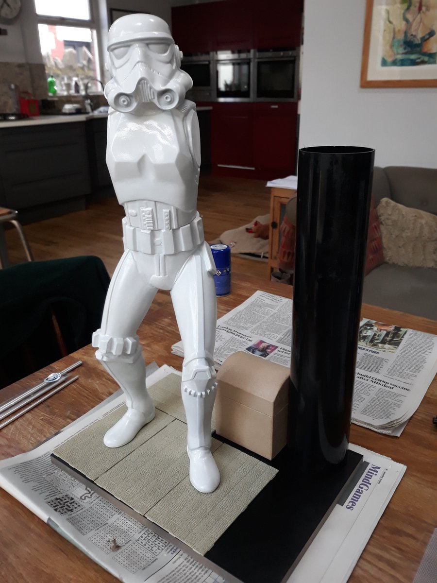 ametcalfe42's tweet image. Finally happy with the gloss white finish on #starwars #stromtrooper it's taken a few coats &amp;amp; playing around with what the diaroma base will look like plenty to do....