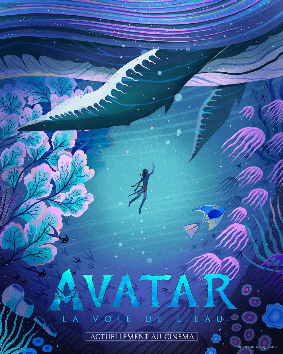 Plongez dans les profondeurs des océans et découvrez leur beauté avec #AvatarLaVoiedeLeau, toujours au cinéma. 🐋🐠🪸
Affiche fan art de <a href="/kathrinhonestaa/">Kathrin Honesta</a>.