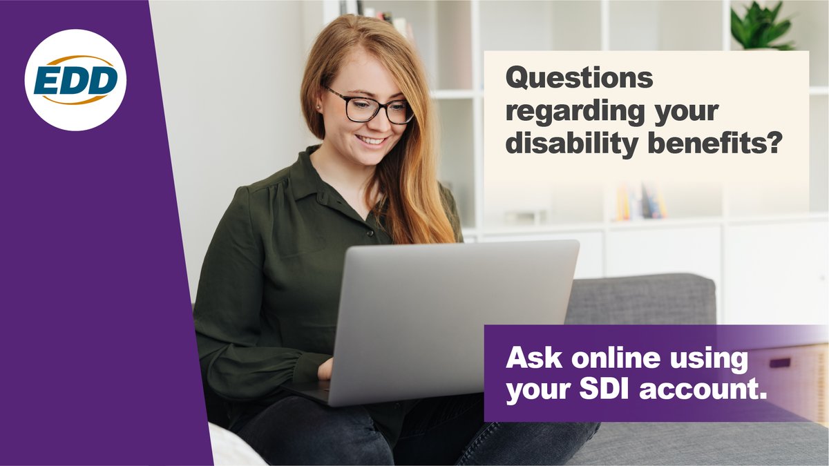 CA_EDD's tweet photo. Need help while applying for disability benefits using SDI Online? Here are some helpful steps:

1. Gather your identity and required other information.
2. Register and create an account. (1/2) https://t.co/yv8zE6X7pO