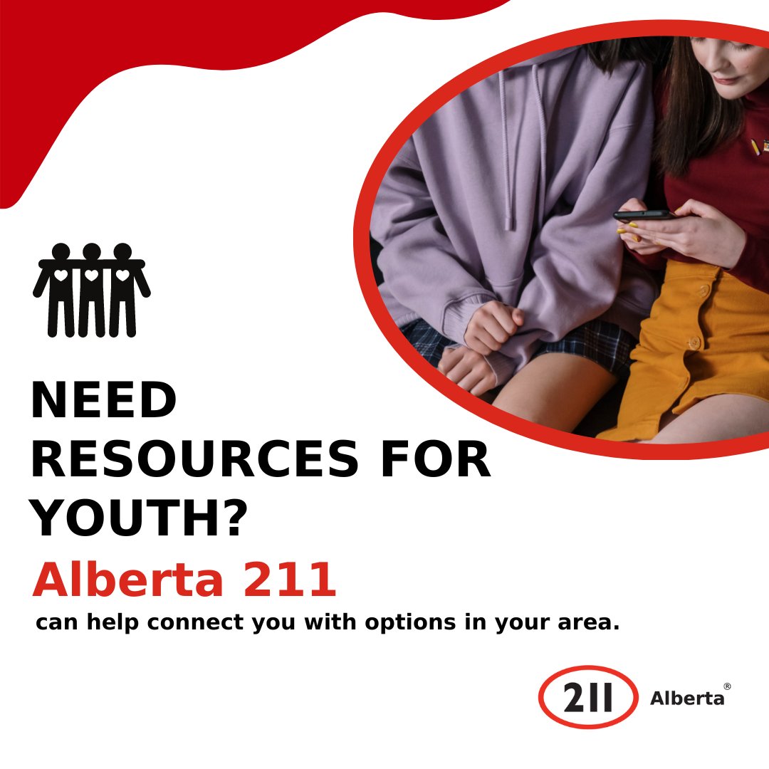 211calgary's tweet photo. #211Tuesday: Need resources for youths? Contact 211 24/7 by phone, text, or online chat to connect to services that can help. Dial 211 or visit https://t.co/oi1vEUE3LG. #yyc #ab #abresources https://t.co/kKbj6NFyjC