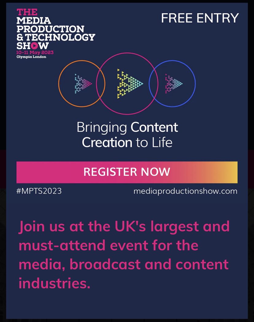 Insightful session with the @mediaprodshow team today. Wonderful that the show has grown enough to take up the Grand Hall at Olympia. See you in May #MPTS2023 stand C35.