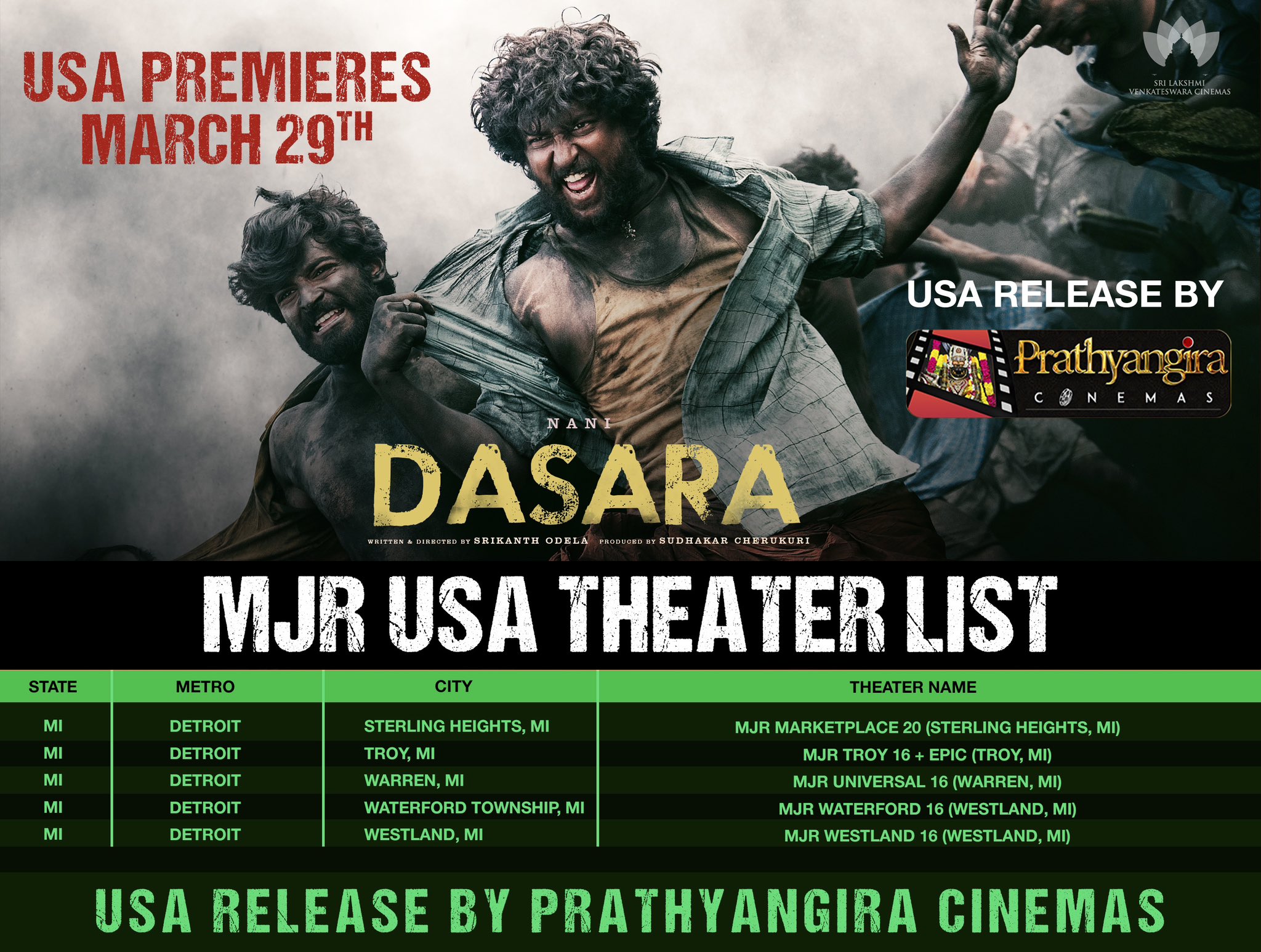 Dasara Movie on Twitter "Here’s Dasara USA mjrtheatres list 💥