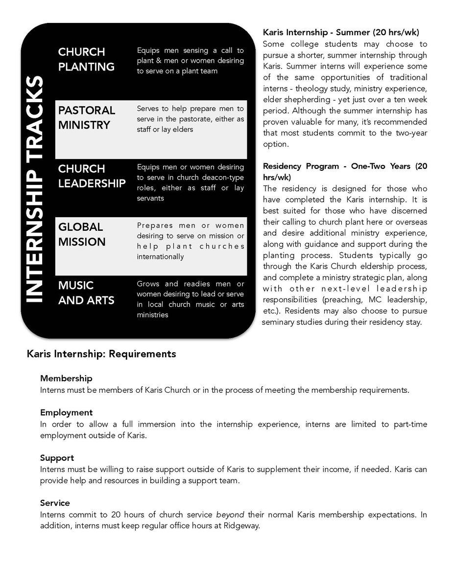 MBTSStudentLife's tweet photo. Karis Church is looking to hire interns for the summer and students for their residency program. Check out this brochure! They will be on campus outside of Chapel and in the Student Center to answer your questions on March 28 and 29. https://t.co/kpCfU3G0pw