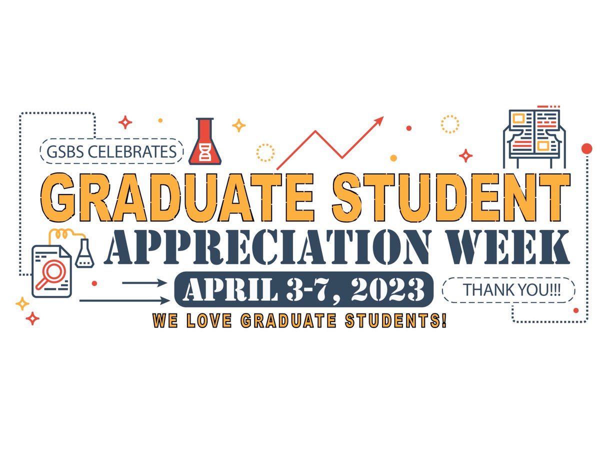 We are happy to announce the dates for the 2023 GSBS Graduate Student Appreciation Week! We have a full week of events, contests, networking opportunities, and a crawfish boil! Check out gsbs.uth.edu/gsbs-events/gs… for the schedule and registration to events.
#WeAreGSBS #GSBSGSAW