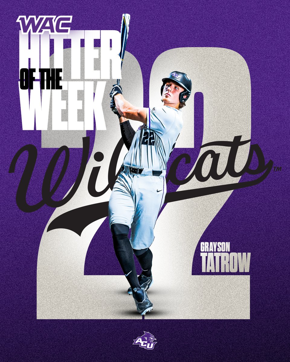 ACU_Baseball's tweet photo. - .5⃣0⃣0⃣ avg
- 1⃣3⃣ RBI
- 3⃣ wins this weekend

Congrats to @gtate__19, the WAC Hitter of the Week!

🔗 https://t.co/PYTIHwW3HM

#ATO | #GoWildcats https://t.co/jFgRho3uHe