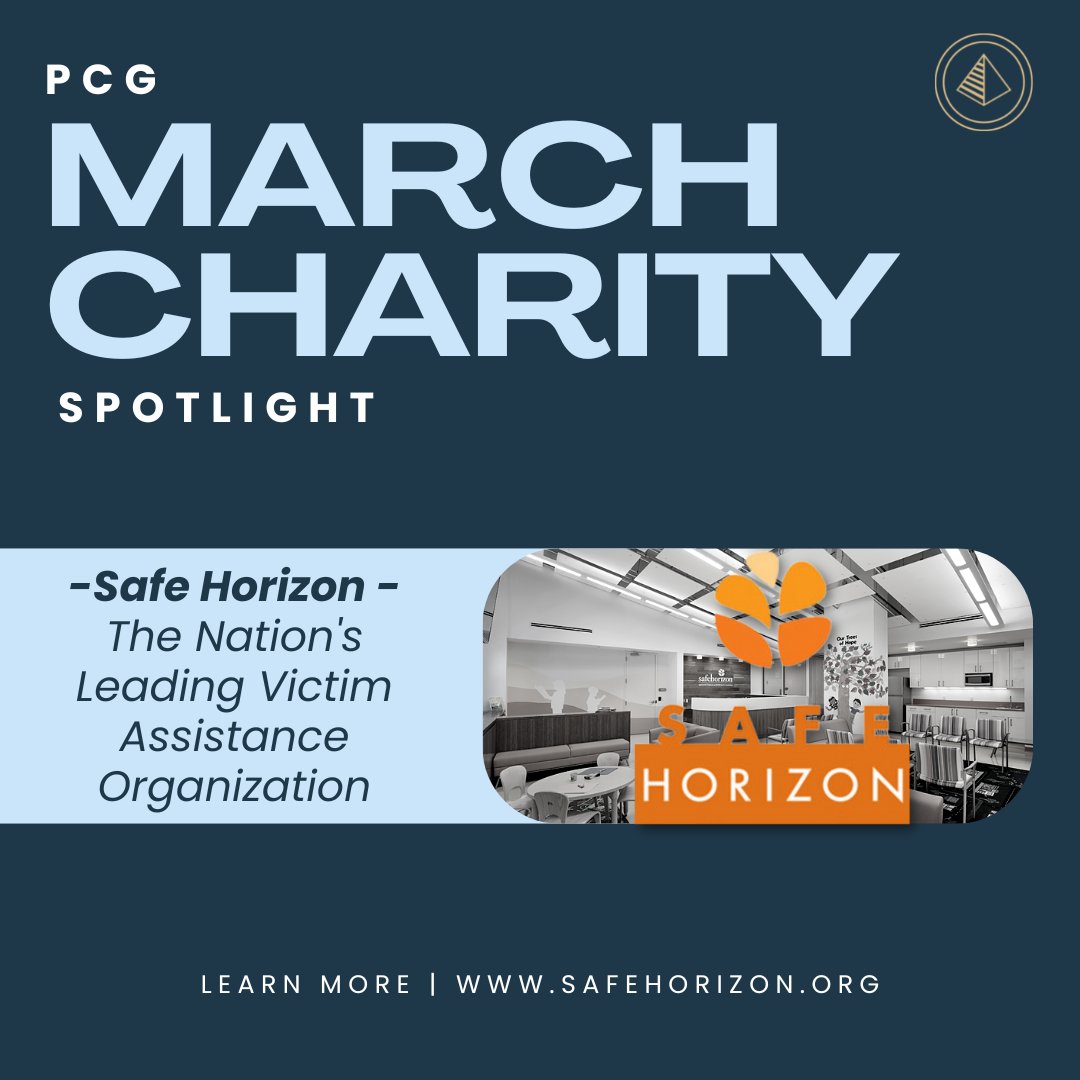 This month, PCG is proud to support Safe Horizon, the nation’s leading victim assistance organization. They work with survivors of all forms of violence.

#SafeHorizons #VictimAssistance #EndViolence #MakeADifference #CharityWork