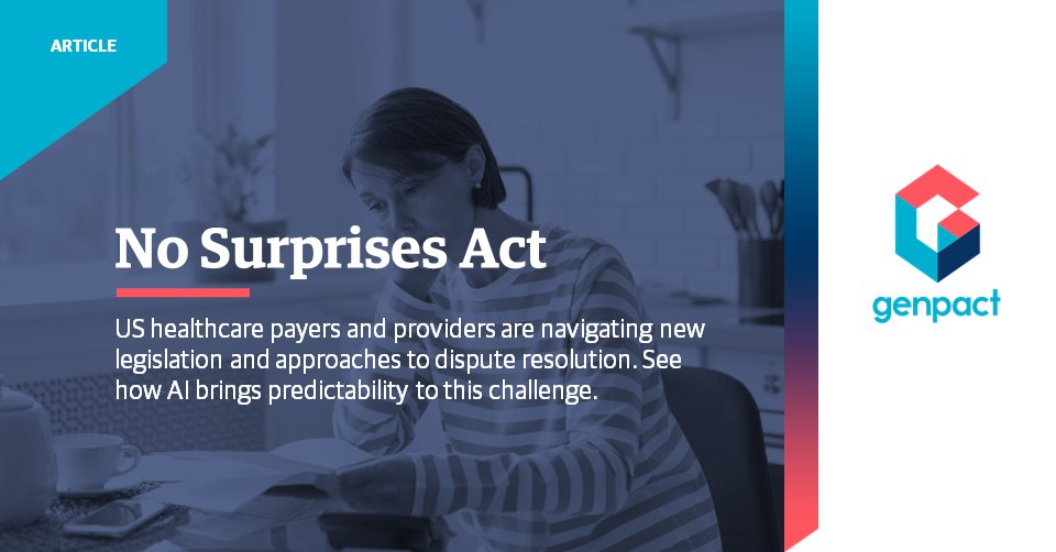 The No Surprises Act has created huge complexity for healthcare payers and providers in the US. But AI can bring predictability to the challenge. Explore how in our latest article. bit.ly/3mvzBhE
#NoSurprisesAct