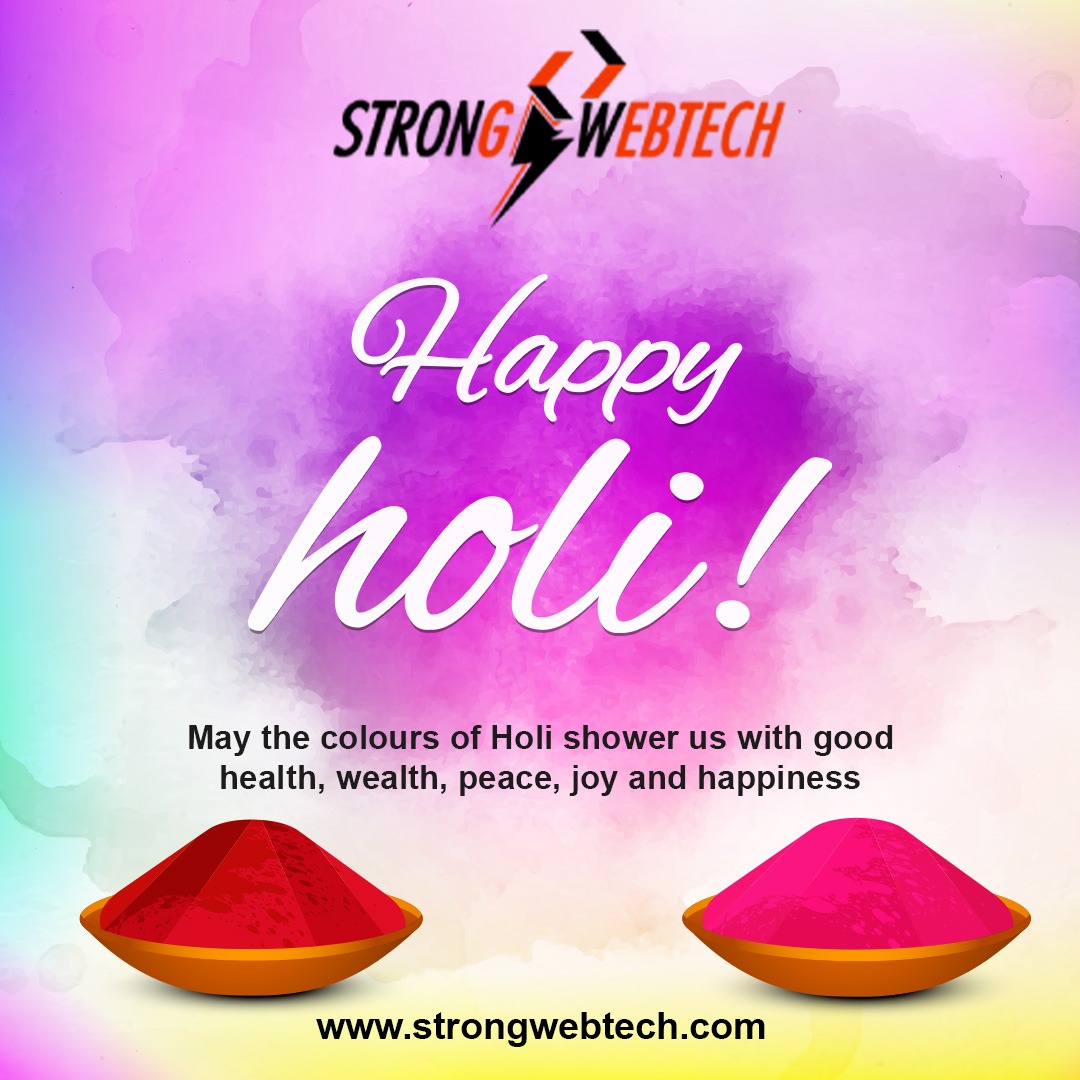 StrongWebtech's tweet image. Let&apos;s celebrate the festival of Holi with the colours of gulal and spread happiness all around. Happy Holi!

#happyholi #festival #india #holika #holi2023