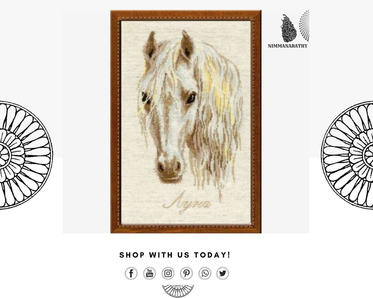 Hand-Embroidered Cross-Stitch Art: 100% Handmade with Love - white horse wall art !

#handmade #homedecor #MothersDay #MHHSBD #uniquegiftideas  #EarlyBiz  #womaninbizhour #CraftBizParty #handcrafted  #embroidery #Creative #crafting #art #nimmanarathy