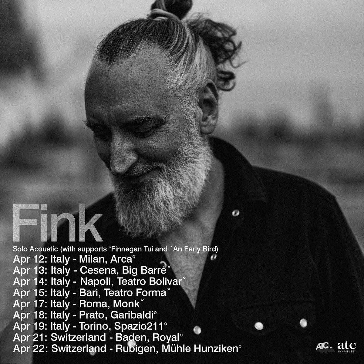 Can’t wait to share the stage with @FinneganTui on this Italy and Swiss run around - a daring artist who is carving his own path with riffs, energy and a smile on his face - tickets available: finkworld.co.uk/#tour
