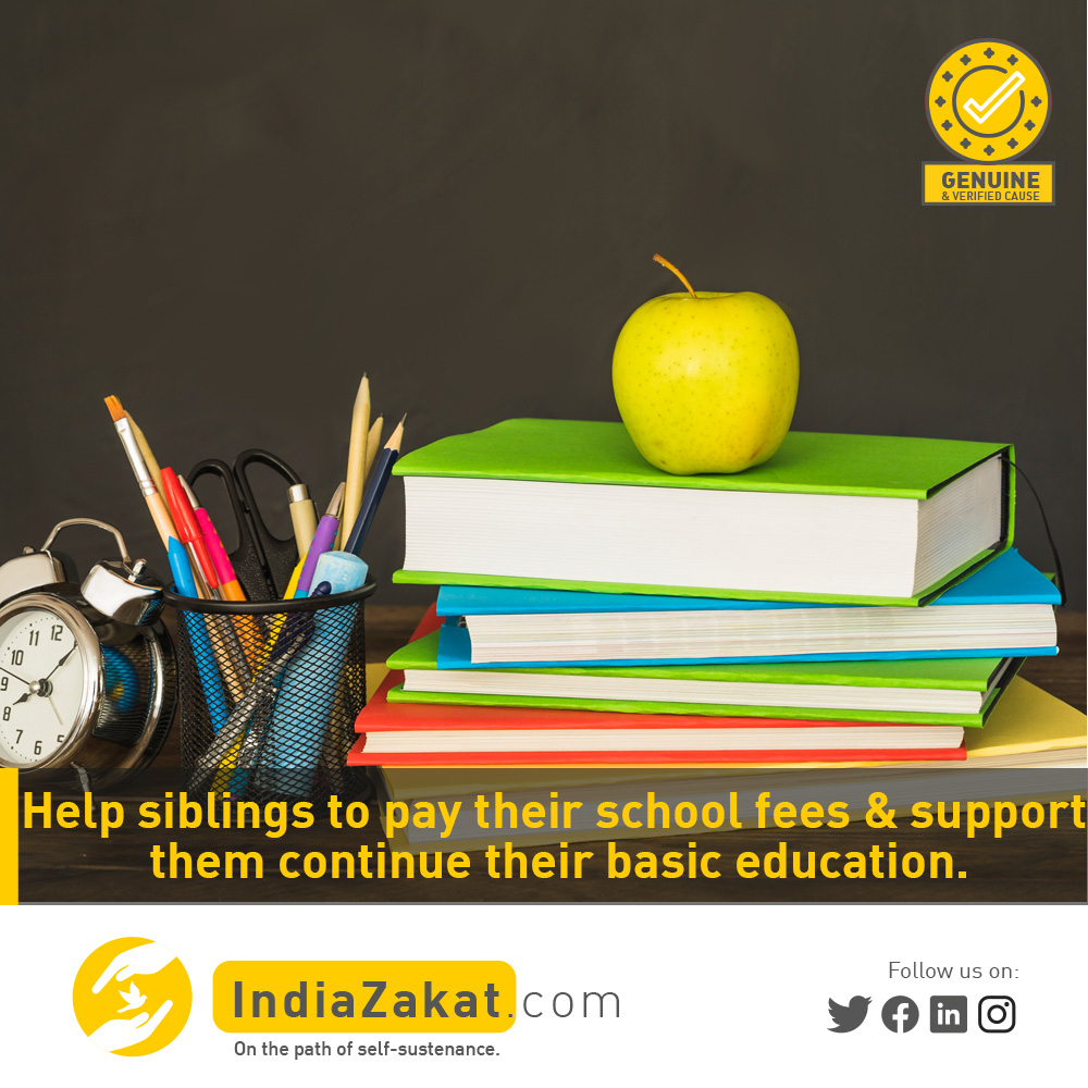 TheIndiaZakat's tweet photo. Sister Noor Jahan has 2 children &amp; her husband runs a small kirana store. For the past 2 years, the shop is not running properly and we don't earn enough to meet our basic needs. She is seeking our help to pay her children's school fees.

Donate today at https://t.co/IFbPvVNLt9 https://t.co/luMAPf3Xfq