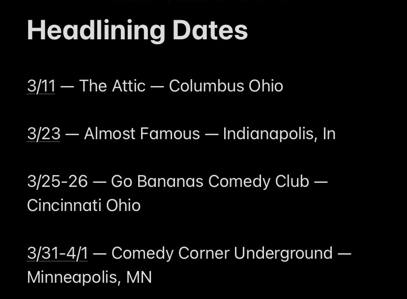 I haven’t been on here in awhile because I’ve been focusing on being mentally unwell in real life. Anyways, I have some headlining dates this month. Come out. Tell people. Please god help me sell tickets.