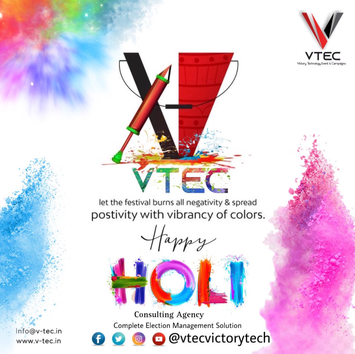 vtecvictorytech's tweet photo. wish you a very #Happy And #Prosperous #Holi to you and ur #Family! 🙏

#HappyHoli #VTEC #Vtecvictorytech https://t.co/Qy7T02SeiW