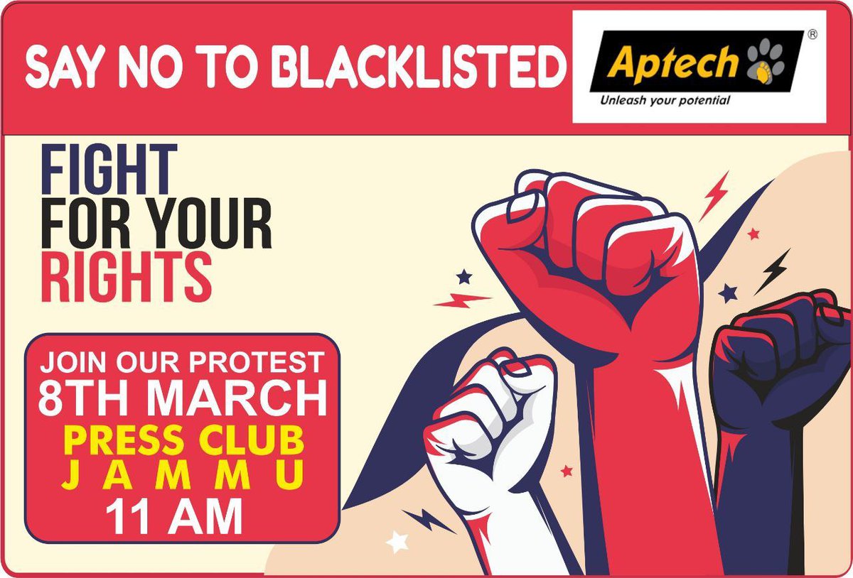 JKStudents_in's tweet photo. Let's join this Protest against wrongdoing of #JKSSB by hiring #Aptecblacklisted 
Everyone invited to join students, social workers, teachers,media. 
@KhajuriaManu @drmonika_langeh @AnanyaJamwal2 @vironikaom https://t.co/3RIvx9uBop